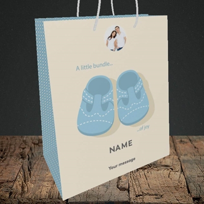 Picture of Little Bundle-Boy, New Baby Design, Medium Portrait Gift Bag