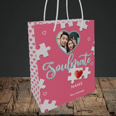Picture of Soulmate, Valentine's Design, Small Portrait Gift Bag
