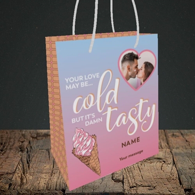 Picture of Cold But Tasty, Valentine's Design, Small Portrait Gift Bag