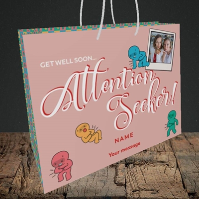 Picture of Attention Seeker, Get Well Soon Design, Medium Landscape Gift Bag