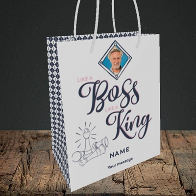 Picture of Like A Boss, Celebration Design, Small Portrait Gift Bag