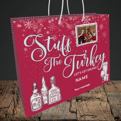 Picture of Stuff The Turkey, Christmas Design, Medium Landscape Gift Bag
