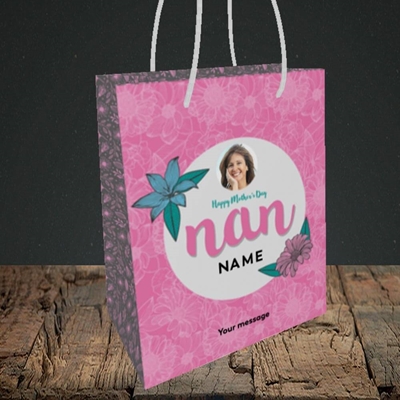 Picture of Happy Mother's Day Nan, Mother's Day Design, Small Portrait Gift Bag