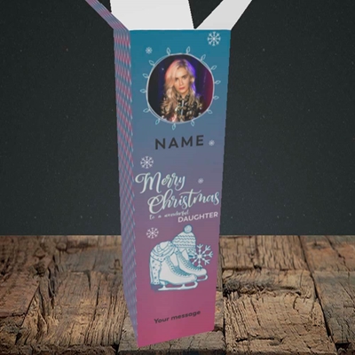 Picture of Wonderful Daughter, Christmas Design, Upright Bottle Box