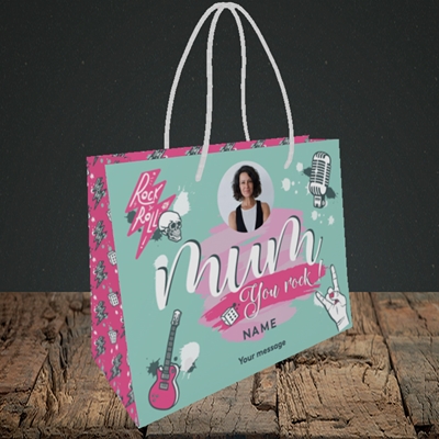 Picture of Mum You Rock, Mother's Day Design, Small Landscape Gift Bag