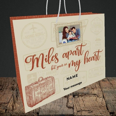 Picture of Miles Apart, Thinking of You Design, Medium Landscape Gift Bag