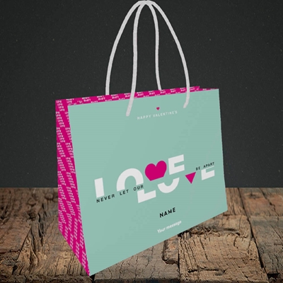 Picture of Never Let Our Love Be Apart (Without Photo), Valentine's Design, Small Landscape Gift Bag