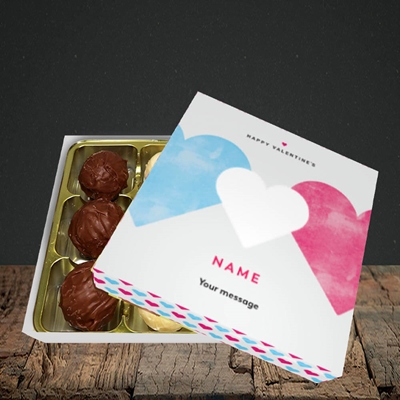 Picture of Joined Hearts (textured)(Without Photo), Valentine Design, Choc 9