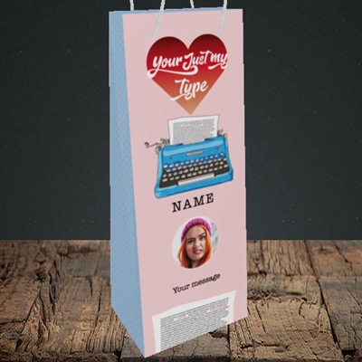 Picture of Just My Type, Valentine's Design, Bottle Bag