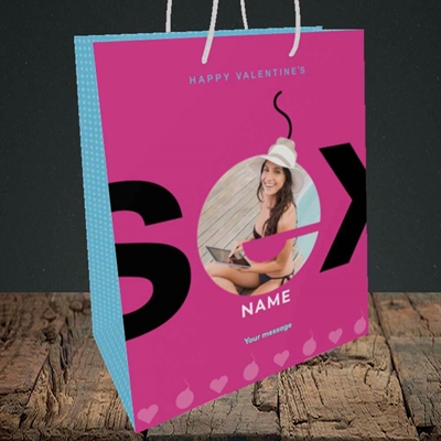 Picture of Sex Bomb - Pink, Valentine's Design, Medium Portrait Gift Bag