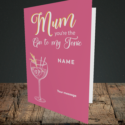 Picture of Gin To My Tonic, (Without Photo) Mother's Day Design, Portrait Greetings Card