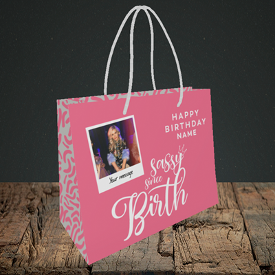 Picture of Sassy, Birthday Design, Small Landscape Gift Bag