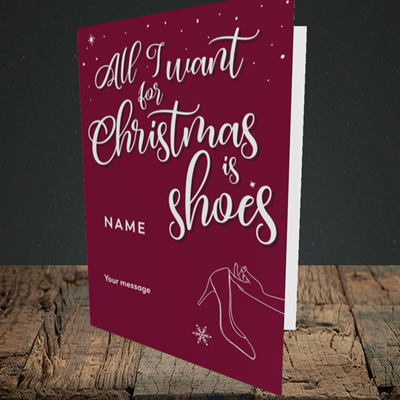 Picture of Christmas Shoes(Without Photo), Christmas Design, Portrait Greetings Card