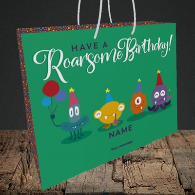 Picture of Roarsome(Without Photo), Birthday Design, Medium Landscape Gift Bag
