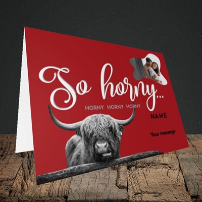 Picture of So Horny, Valentine's Design, Landscape Greetings Card