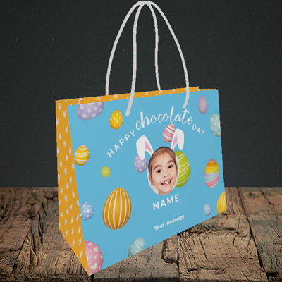 Picture of Chocolate Day, Easter Design, Small Landscape Gift Bag