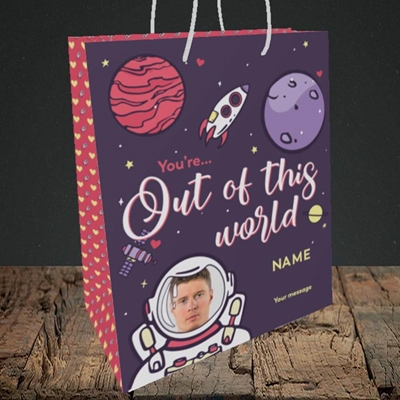 Picture of Out Of This World, Valentine's Design, Medium Portrait Gift Bag