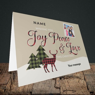 Picture of Joy Peace & Love, Christmas Design, Landscape Greetings Card