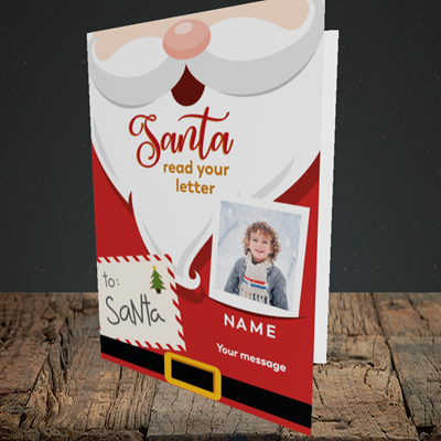 Picture of Santa's Letters, Christmas Design, Portrait Greetings Card