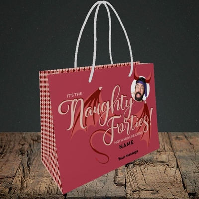 Picture of Naughty Forties, Birthday Design, Small Landscape Gift Bag
