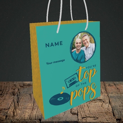 Picture of Top Of The Pops, Father's Day Design, Small Portrait Gift Bag