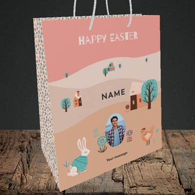 Picture of Easter Farm, Easter Design, Medium Portrait Gift Bag