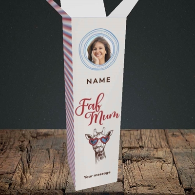 Picture of Fab Mum, Birthday Design, Upright Bottle Box