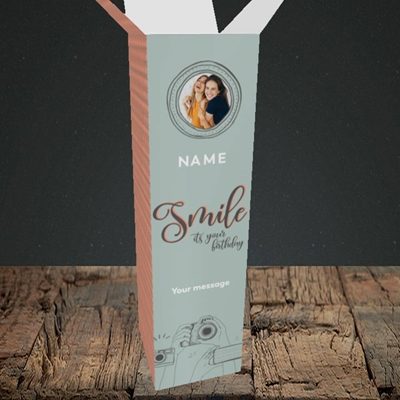 Picture of Camera Smile, Birthday Design, Upright Bottle Box