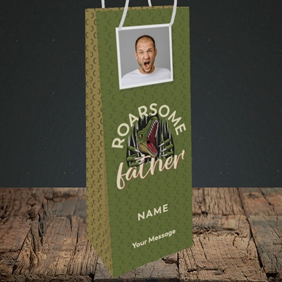 Picture of Roarsome Father, Father's Day Design, Bottle Bag