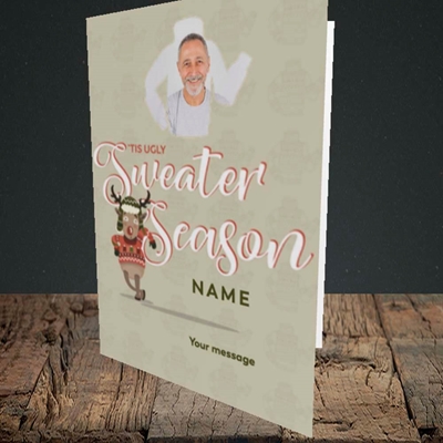 Picture of Ugly Sweater Season, Christmas Design, Portrait Greetings Card