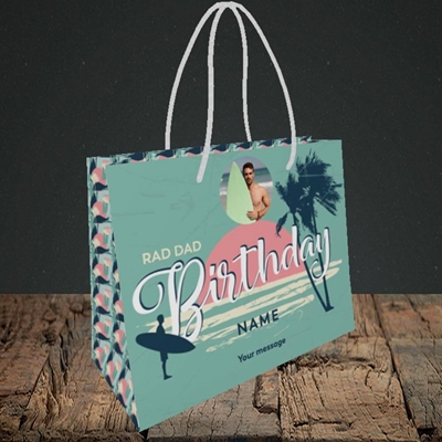 Picture of Rad Dad Surf, Birthday Design, Small Landscape Gift Bag