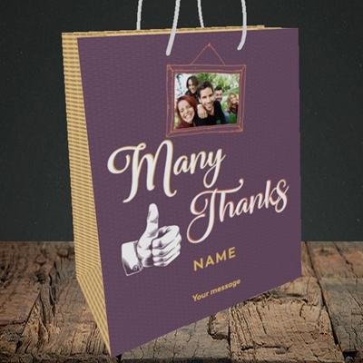 Picture of Many Thanks, Thank You Design, Medium Portrait Gift Bag