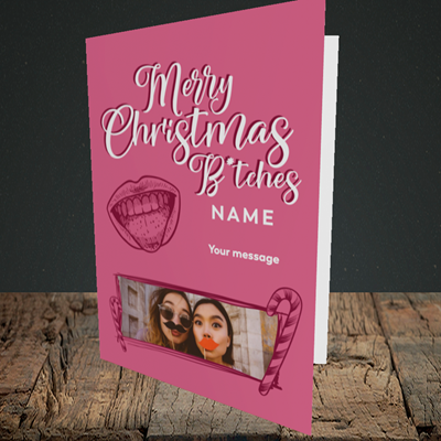Picture of Merry Christmas Bitches, Christmas Design, Portrait Greetings Card