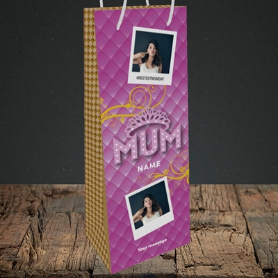 Picture of Bestest Mum, Mother's Day Design, Bottle Bag