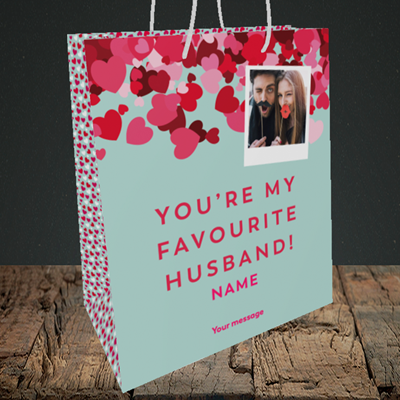 Picture of Favourite Husband, Valentine's Design, Medium Portrait Gift Bag