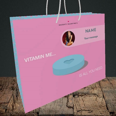 Picture of Vitamin Me, Valentine's Design, Medium Landscape Gift Bag