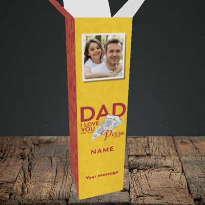 Picture of Love You More Than Pizza, Father's Day Design, Upright Bottle Box