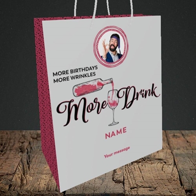 Picture of More Drink, Birthday Design, Medium Portrait Gift Bag