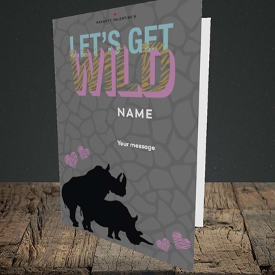 Picture of Let's Get Wild(Without Photo), Valentine's Design, Portrait Greetings Card