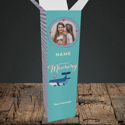 Picture of Mummy Whale, Birthday Design, Upright Bottle Box