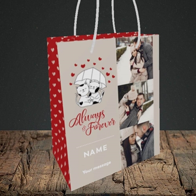 Picture of Always & Forever, Valentine's Design, Small Portrait Gift Bag