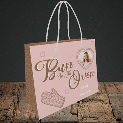 Picture of Bun In The Oven, Pregnancy Design, Small Landscape Gift Bag