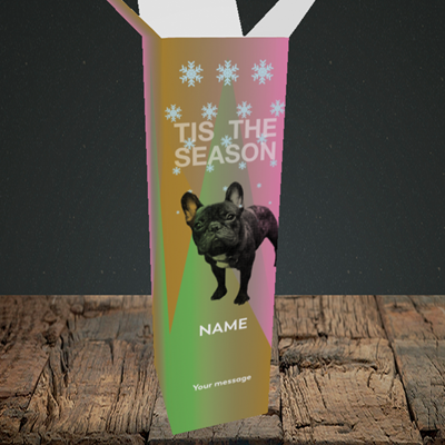 Picture of Tis The Frenchie(Without Photo), Christmas Design, Upright Bottle Box