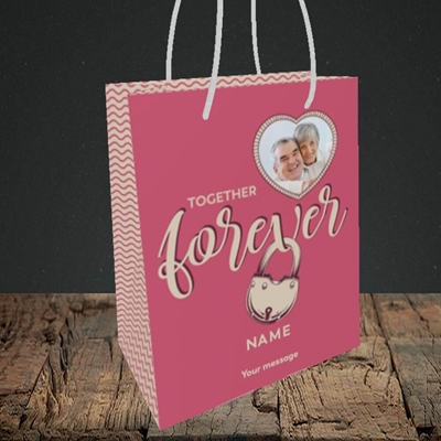 Picture of Together Forever, Valentine's Design, Small Portrait Gift Bag