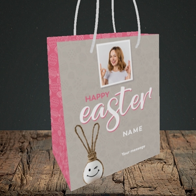 Picture of String Bunny Egg, Easter Design, Small Portrait Gift Bag