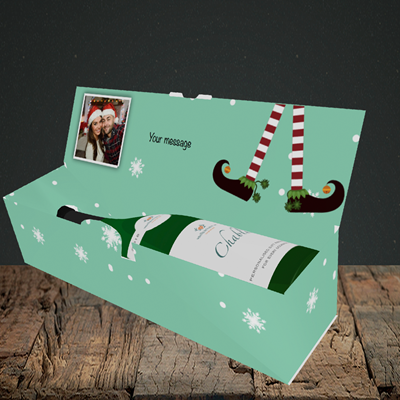 Picture of Elf, Christmas Design, Lay-down Bottle Box