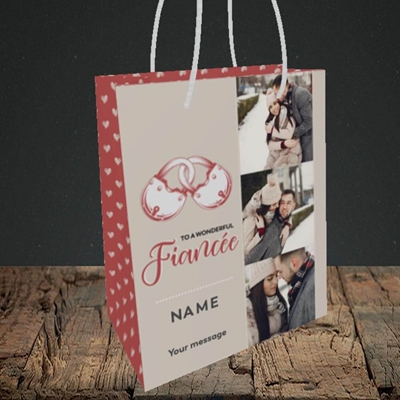 Picture of Wonderful Fiancée, Valentine's Design, Small Portrait Gift Bag