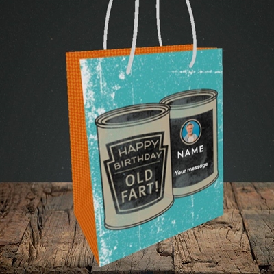 Picture of Tin Of Old Fart, Birthday Design, Small portrait Gift Bag