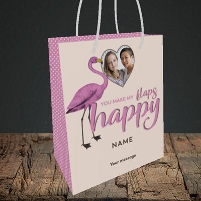 Picture of Happy Flaps, Valentine's Design, Small Portrait Gift Bag