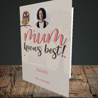 Picture of Mum Knows Best, Mother's Day Design, Portrait Greetings Card